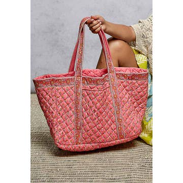 BOHEMIAN FLORAL PRINT TOTE BAG