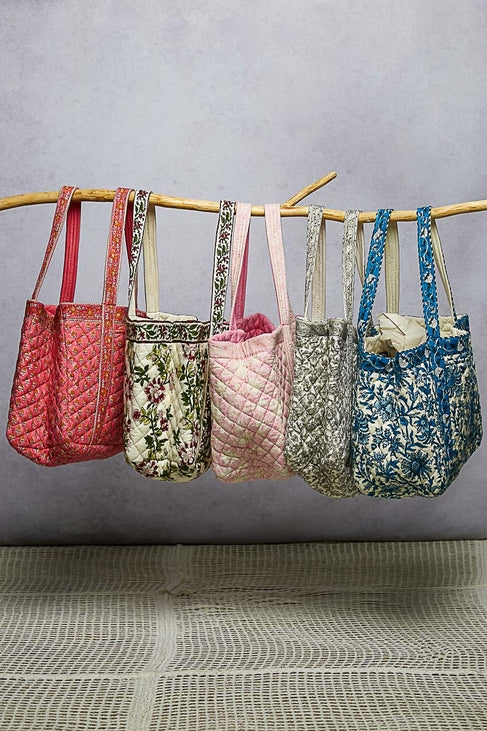 BOHEMIAN FLORAL PRINT TOTE BAG