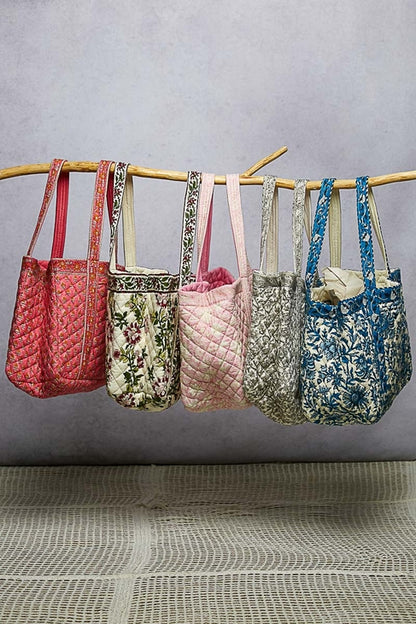 BOHEMIAN FLORAL PRINT TOTE BAG