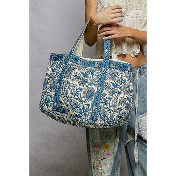 BOHEMIAN FLORAL PRINT TOTE BAG