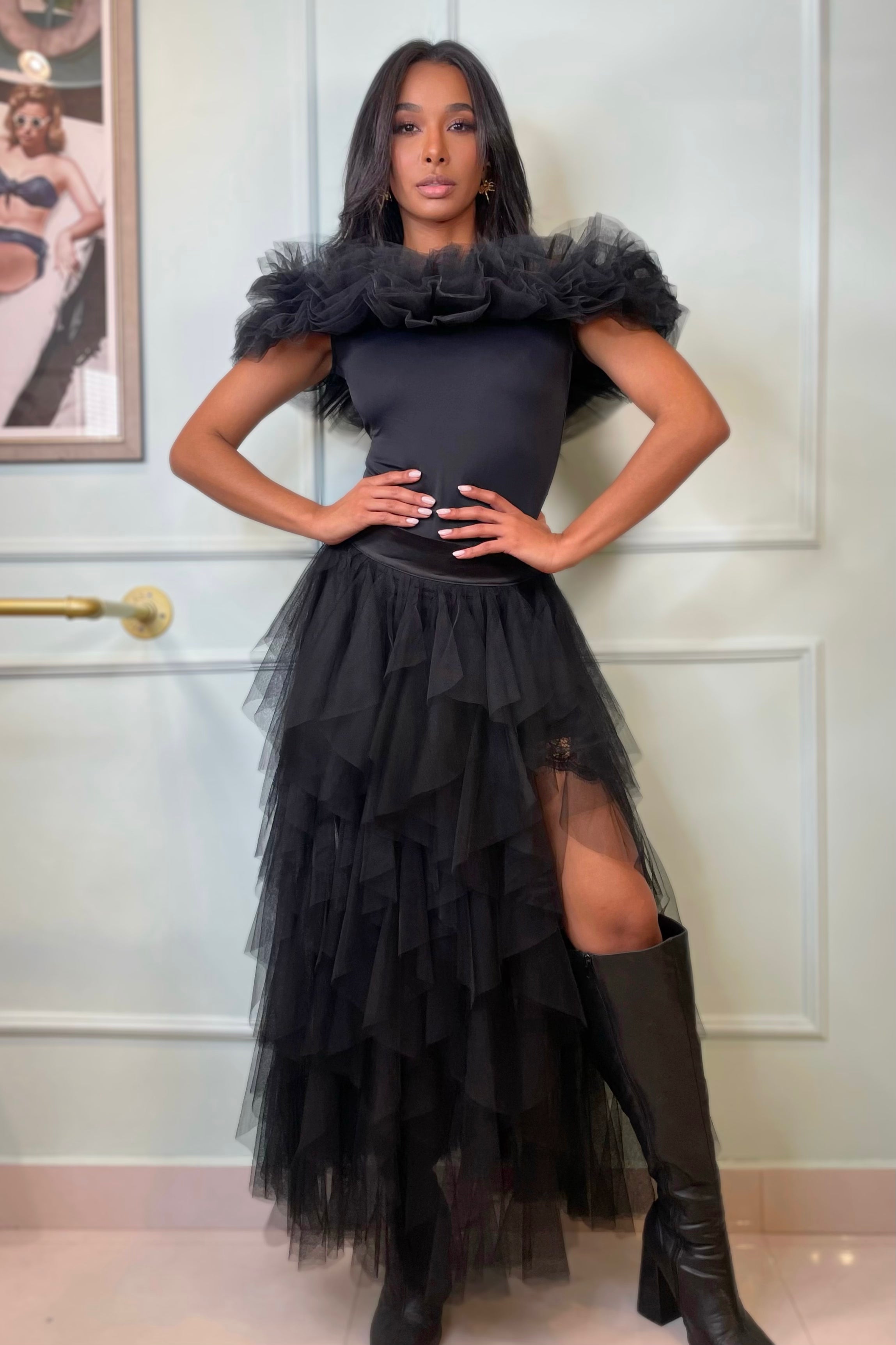 LYAH TULLE RUFFLE BODY
