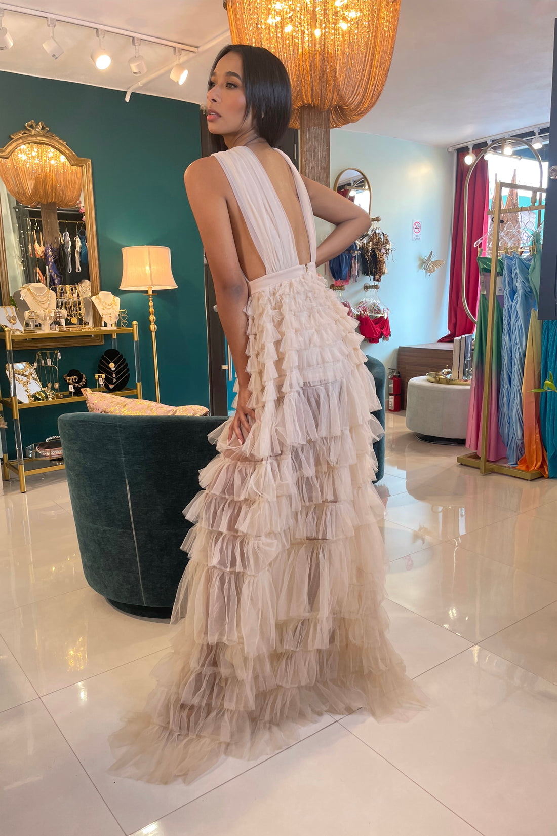 DREAM GIRL DRESS -NUDE