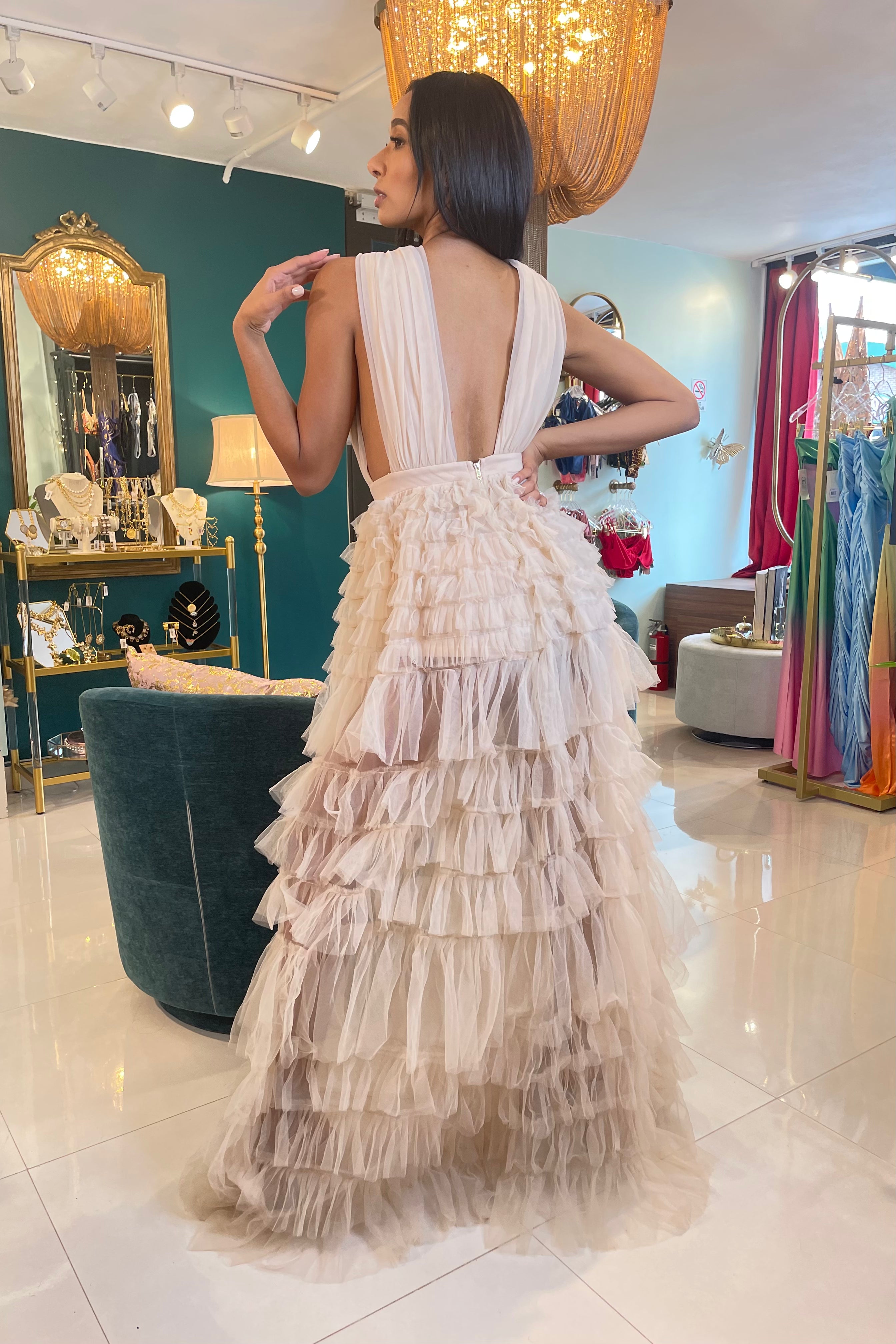 DREAM GIRL DRESS -NUDE