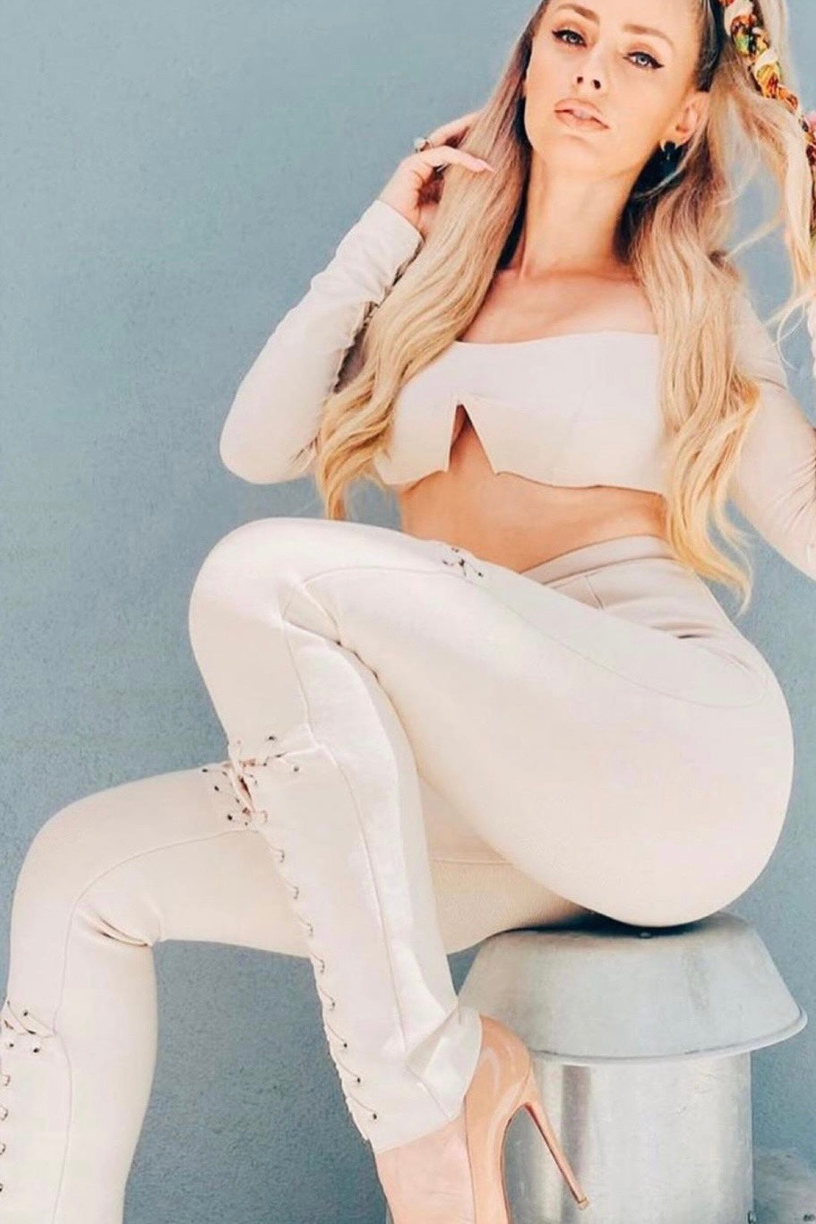 BECA LACE UP NUDE