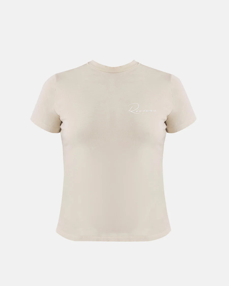 W RIVIERA BASIC LONG BABY TEE CREAM