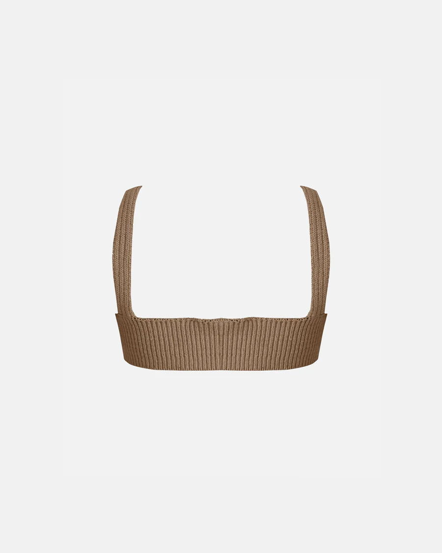W RIVIERA TEXTURED KNIT COUP TOP CAMEL